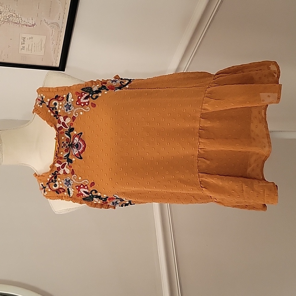 Love on a Hanger‎ Sleeveless Brown Embroidered Top Womens Large